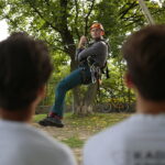 07.09.2019. Kielce. Zjazd tyrolką osób niepełnosprawnych / Wiktor Taszłow / Radio Kielce