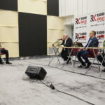 08.09.2019. Kielce. Studio polityczne Radia Kielce. Na zdjęciu (od lewej): Michał Kita - Radio Kielce, Krzysztof Lipiec - PiS, Artur Gierada - KO i Czesław Siekierski - PSL KP / Wiktor Taszłow / Radio Kielce