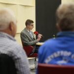 08.09.2019. Kielce. Studio polityczne Radia Kielce. Na zdjęciu: Michał Kita / Wiktor Taszłow / Radio Kielce