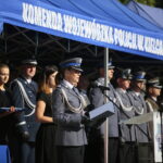 Kielce. 12.09.2019. Wręczenie medali i odznaczeń zasłużonym policjantom oraz ślubowanie nowo przyjętych funkcjonariuszy. Przemawia mł. insp. Anna Adamczyk- Kita / Wiktor Taszłow / Radio Kielce