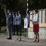 Kielce. 12.09.2019. Wręczenie medali i odznaczeń zasłużonym policjantom oraz ślubowanie nowo przyjętych funkcjonariuszy. Przemawia Agata Wojtyszek – wojewoda świętokrzyski / Wiktor Taszłow / Radio Kielce