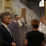 Kielce. 13.09.2019. Msza św. w drugą rocznicę śmierci biskupa kieleckiego Kazimierza Ryczana. Na zdjęciu z lewej Krzysztof Słoń - senator / Wiktor Taszłow / Radio Kielce