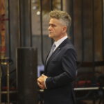 Kielce. 13.09.2019. Msza św. w drugą rocznicę śmierci biskupa kieleckiego Kazimierza Ryczana. Na zdjęciu Krzysztof Słoń - senator / Wiktor Taszłow / Radio Kielce