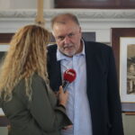 Chmielnik. 14.09.2019. Wernisaż wystawy Bartłomieja Michałowskiego "Sztetł. Zaginione w czasie". Na zdjęciu Bartłomiej Michałowski - malarz, artysta / Wiktor Taszłow / Radio Kielce