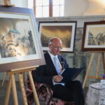 Chmielnik. 14.09.2019. Wernisaż wystawy Bartłomieja Michałowskiego "Sztetł. Zaginione w czasie". Na zdjęciu Piotr Wawrzyk - wiceminister spraw zagranicznych / Wiktor Taszłow / Radio Kielce