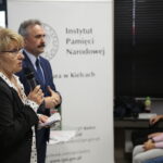Kielce. 16.09.2019. Inauguracja projektu Droga do Wolności. Na zdjęciu: Dorota Koczwańska-Kalita - naczelnik kieleckiej delegatury IPN, Jacek Wołowiec - Dyrektor ŚCDN / Wiktor Taszłow / Radio Kielce