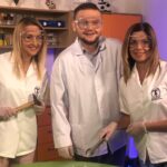 11.09.2019. Kielce. Nowa ramówka TVP3 Kielce. Na zdjęciu (od lewej) Aleksandra Gronek-Piotrowska, Dominik Masierak i Elżbieta Dziewięcka-Mąkosa / TVP3 Kielce