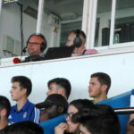 09.10.2019. Saragossa.  I runda Ligi Młodzieżowej UEFA: Real Saragossa - Korona Kielce. Dla Radia Kielce mecz komentowali Rafał Szymczyk (z lewej) i Maciej Sierpień / Arkadiusz Milcarz / Radio Kielce