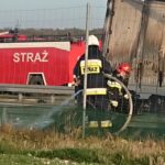 25.10.2019 Potok Mały. Pożar ciężarówki na S7 / Ewa Pociejowska-Gawęda / Radio Kielce