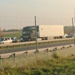 25.10.2019 Potok Mały. Pożar ciężarówki na S7 / Ewa Pociejowska-Gawęda / Radio Kielce