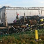 25.10.2019 Potok Mały. Pożar ciężarówki na S7 / Ewa Pociejowska-Gawęda / Radio Kielce