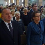 15.10.2019. Jędrzejów. Dzień Edukacji Narodowej. Na zdjęciu: (od lewej): Marcin Piszczek - burmistrz Jędrzejowa, Agata Wojtyszek - wojewoda świętokrzyski i Kazimierz Mądzik - świętokrzyski kurator oświaty / Ewa Pociejowska-Gawęda / Radio Kielce