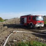 22.10.2019. Borszowice. Pożar składowiska odpadów komunalnych / Ewa Pociejowska-Gawęda / Radio Kielce