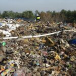 22.10.2019. Borszowice. Pożar składowiska odpadów komunalnych / Ewa Pociejowska-Gawęda / Radio Kielce