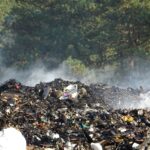 22.10.2019. Borszowice. Pożar składowiska odpadów komunalnych / Ewa Pociejowska-Gawęda / Radio Kielce