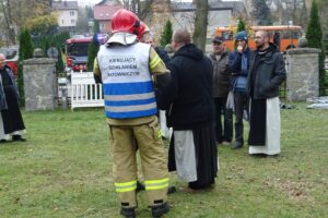 29.10.2019. Jędrzejów. Ćwiczenia straży pożarnej w Opactwie Cystersów / Ewa Pociejowska-Gawęda / Radio Kielce