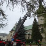 29.10.2019. Jędrzejów. Ćwiczenia straży pożarnej w Opactwie Cystersów / Ewa Pociejowska-Gawęda / Radio Kielce