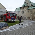 29.10.2019. Jędrzejów. Ćwiczenia straży pożarnej w Opactwie Cystersów / Ewa Pociejowska-Gawęda / Radio Kielce