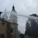 29.10.2019. Jędrzejów. Ćwiczenia straży pożarnej w Opactwie Cystersów / Ewa Pociejowska-Gawęda / Radio Kielce