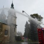 29.10.2019. Jędrzejów. Ćwiczenia straży pożarnej w Opactwie Cystersów / Ewa Pociejowska-Gawęda / Radio Kielce
