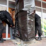 02.10.2019. Kielce. Włamanie do bankomatu przy ulicy Jana Nowaka-Jeziorańskiego  / Piotr Kwaśniewski / Radio Kielce