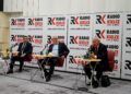 06.10.2019 Studio Polityczne Radia Kielce. Na zdjęciu (od lewej): Sylwester Chruszcz – Prawo i Sprawiedliwość, Lucjan Pietrzczyk – Koalicja Obywatelska i Kazimierz Kotowski – PSL-Koalicja Polska / Karol Żak / Radio Kielce