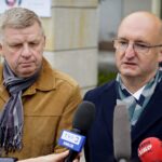 08.10.2019. Kielce. Konferencja wiceministra Piotra Wawrzyka i senatora Jarosława Rusieckiego. Na zdjęciu (od lewej): Jarosław Rusiecki - senator PiS i Piotr Wawrzyk - wiceminister spraw zagranicznych / Piotr Kwaśniewski / Radio Kielce