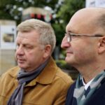 08.10.2019. Kielce. Konferencja wiceministra Piotra Wawrzyka i senatora Jarosława Rusieckiego. Na zdjęciu (od lewej): Jarosław Rusiecki - senator PiS i Piotr Wawrzyk - wiceminister spraw zagranicznych / Piotr Kwaśniewski / Radio Kielce