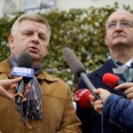 08.10.2019. Kielce. Konferencja wiceministra Piotra Wawrzyka i senatora Jarosława Rusieckiego. Na zdjęciu (od lewej): Jarosław Rusiecki - senator PiS i Piotr Wawrzyk - wiceminister spraw zagranicznych / Piotr Kwaśniewski / Radio Kielce