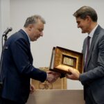 09.10.2019. Kielce. Otwarcie Centrum Komunikacji Medialnej i Informacji Naukowej UJK. Na zdjęciu (od lewej): Sebastian Skuza - wiceminister nauki i szkolnictwa wyższego i prof. Jacek Semaniak - rektor Uniwersytetu Jana Kochanowskiego w Kielcach / Piotr Kwaśniewski / Radio Kielce