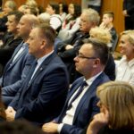 10.10.2019. Kielce. Podsumowanie kampanii wyborczej wojewody Agaty Wojtyszek. Na zdjęciu: Robert Jaworski - burmistrz gminy i miasta Chęciny i Sławomir Kopacz - wójt gminy Bieliny / Piotr Kwaśniewski / Radio Kielce