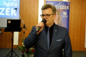 10.10.2019. Kielce. Podsumowanie kampanii wyborczej wojewody Agaty Wojtyszek. Na zdjęciu: Tomasz Pleban - wicestarosta kielecki / Piotr Kwaśniewski / Radio Kielce