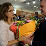 10.10.2019. Kielce. Podsumowanie kampanii wyborczej wojewody Agaty Wojtyszek. Na zdjęciu (po lewej): Agata Wojtyszek - wojewoda świętokrzyski / Piotr Kwaśniewski / Radio Kielce