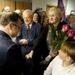 13.10.2019. Kielce. Ogłoszenie wyników wyborów do parlamentu w świętokrzyskiej siedzibie Sojuszu Lewicy Demokratycznej. Na zdjęciu (od lewej): Andrzej Szejna - przewodniczący świętokrzyskiego SLD i Małgorzata Marenin / Piotr Kwaśniewski / Radio Kielce