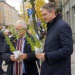 09.10.2019. Kielce. Konferencja prasowa PSL.  Od lewej: Czesław Siekierski, „jedynka” świętokrzyskiej listy PSL w wyborach parlamentarnych i europoseł Adam Jarubas, szef ludowców w regionie / Michał Kita / Radio Kielce