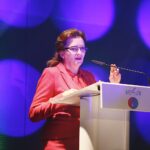 02.10.2019 Kielce. Centrum Kongresowe Targów Kielce. Gala Wojewódzkiego Funduszu Ochrony Środowiska i Gospodarki Wodnej podczas której wręczono nagrody dla 10 szkół podstawowych z regionu w ramach konkursu "Przesłanie Klimatyczne". Wojewoda Agata Wojtyszek / Jarosław Kubalski / Radio Kielce