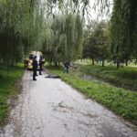 04.10.2019. Kielce. Kobieta wpadła do rzeki Silnicy. Akcja służb ratunkowych / Jarosław Kubalski / Radio Kielce