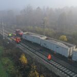 23.10.2019. Berezów. Wykolejenie pociągów towarowych / Jarosław Kubalski / Radio Kielce