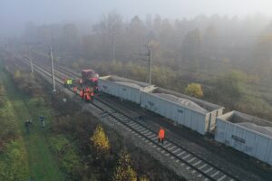 23.10.2019. Berezów. Wykolejenie pociągów towarowych / Jarosław Kubalski / Radio Kielce