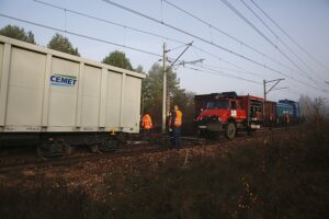 23.10.2019. Berezów. Wykolejenie pociągów towarowych / Jarosław Kubalski / Radio Kielce