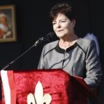 18.10.2019 Borków. Uroczystości w 100 - lecie istnienia szkoły podstawowej. Anna Moszyńska- dyrektor szkoły / Jarosław Kubalski / Radio Kielce