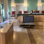 21.10;.2019. Kielce. Rozprawy Maria H. Na Zdjęciu (z prawej): Bożena Gawrońska - przewodnicząca składu sędziowskiego / Monika Miller / Radio Kielce