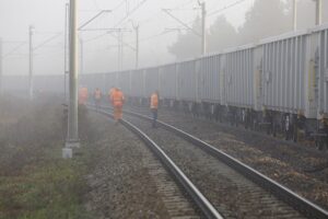 23.10.2019. Berezów. Wykolejenie pociągów towarowych / Jarosław Kubalski / Radio Kielce