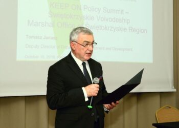 16.10.2019. Kielce. Międzynarodowi partnerzy projektu „KEEP ON” przyjechali do województwa świętokrzyskiego. Na zdjęciu: Andrzej Bętkowski - marszałek województwa świętokrzyskiego / Urząd Marszałkowski Województwa Świętokrzyskiego