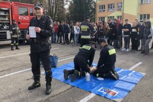 29.10.2019. Sandomierz. Ćwiczenia strażackie w Zespole Szkół Centrum Kształcenia Rolniczego / Grażyna-Szlęzak-Wójcik / Radio Kielce