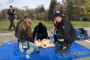 29.10.2019. Sandomierz. Ćwiczenia strażackie w Zespole Szkół Centrum Kształcenia Rolniczego / Grażyna-Szlęzak-Wójcik / Radio Kielce