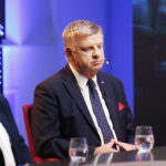 10.10.2019 Radio Kielce i TVP3 Kielce. Kampania wyborcza. Debata senacka. Marzena Dębniak (KWW Wspólny Senator Marzena Dębniak) i Jarosław Rusiecki (KW Prawo i Sprawiedliwość) / Jarosław Kubalski / Radio Kielce