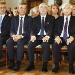 15.10.2019 Kielce. Muzeum Narodowe. Świętokrzyska Nagroda Kultury. Od lewej senator Krzysztof Słoń, przewodniczący sejmiku Andrzej Pruś, marszałek Andrzej Bętkowski i poseł Krzysztof Lipiec / Jarosław Kubalski / Radio Kielce