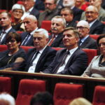 17.10.2019. Kielce. 90-lecie Wodociągów Kieleckich. Uroczysta gala w KCK. Danuta Papaj - zastępca prezydenta Kielc, Andrzej Bętkowski - marszałek, Andrzej Pruś - przewodniczący sejmiku i Agata Wojtyszek - wojewoda / Jarosław Kubalski / Radio Kielce