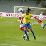 08.10.2019 Kielce. Towarzyski mecz reprezentacji kobiecych w piłce nożnej Polska - Brazylia / Jarosław Kubalski / Radio Kielce